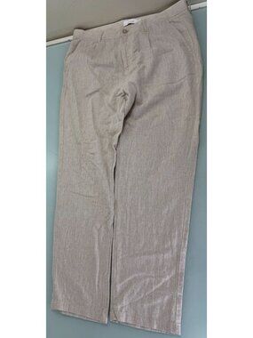 Porter and Ash Pants Mens 32X29 Linen Blend Oatmeal Pleated Coastal Beach Preppy